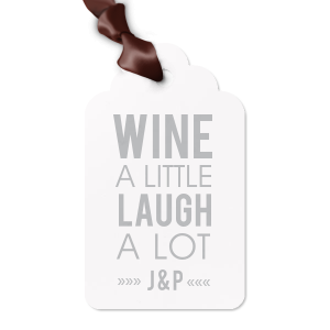 Personalized Linen Black Wine Gift Tag with Shiny Rose Quartz Foil Color can be personalized to match your party's exact theme and tempo.