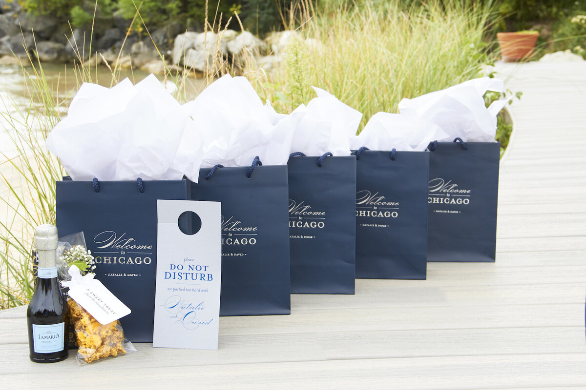 Two Hearts Welcome to Our Wedding Gift Bags (12 Pack)