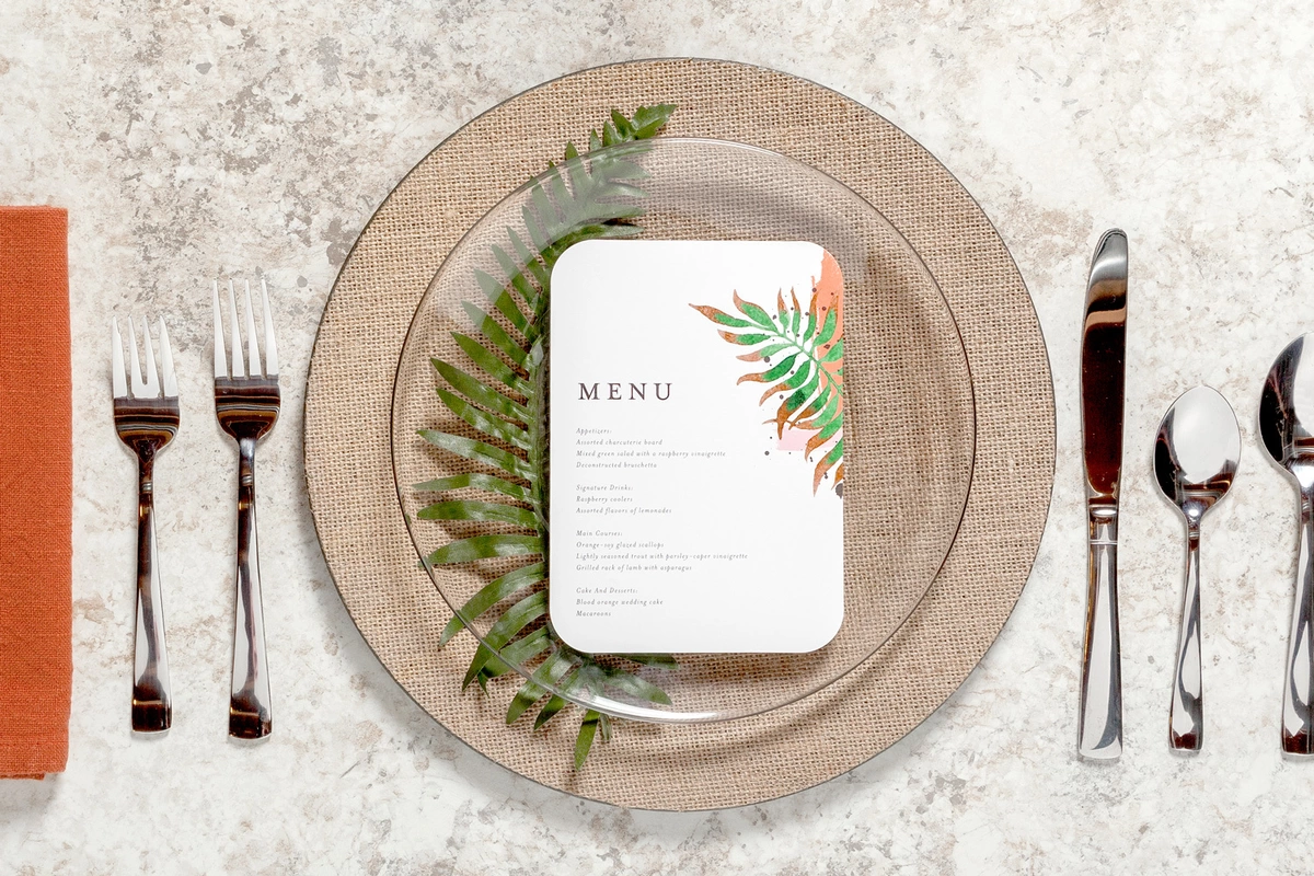 personalized wedding menu