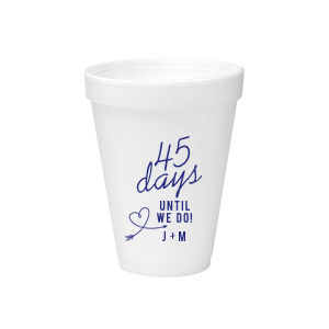 ForYourParty's personalized Matte Cobalt Ink 12 oz Styrofoam Cup with Matte Cobalt Ink Cup Ink Colors has a Arrow Heart graphic and is good for use in Hearts, and Wedding themed parties and can't be beat. Showcase your style in every detail of your party's theme!