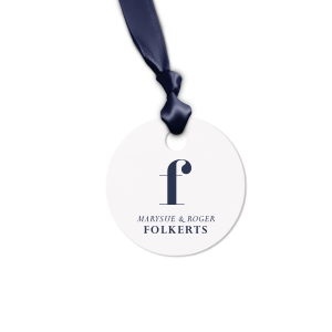 Featuring an initial in an elegant serif font, this tag is both stylish and understated. With its classic design and high-quality finish, this gift tag is perfect for weddings, anniversaries, or any occasion where personalized elegance is appreciated.