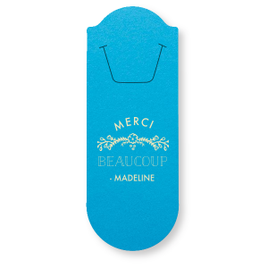 Embrace French elegance with the Merci Beaucoup Favor, perfect for Francophiles. This party favor features “Merci” gracefully arched over an intricate, flourished bough, followed by “BEAUCOUP” and the celebrant’s name. Evoking a Parisian café vibe, it’s a sophisticated way to say “Thank you very much” while offering a delightful tea experience as a bon voyage gift.