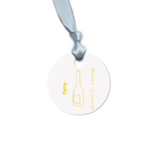 Express your gratitude in style with the Minimal Bridal Shower Chic Bottle Tag, showcasing a sleek line drawing of a wine bottle. To the left, personalize with the bride-to-be's name in a contemporary script, and to the right, the simple yet elegant "thanks for coming" in a clean sans serif. The perfect finishing touch for your chic and modern bridal shower favors.
