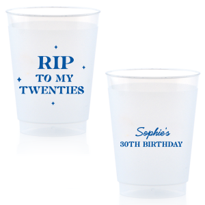Commemorate a milestone birthday with the New Decade Starburst Cup, personalized with the honoree's name and the dawn of a new era. Featuring "RIP to my twenties" or your custom age farewell, this cup is sprinkled with celebratory stars, perfect for commemorating the next fabulous decade.