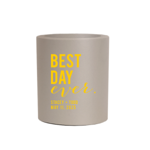 ForYourParty's chic Navy Round Can Cooler with Gold Ink Cup Ink Colors will look fabulous with your unique touch. Your guests will agree!