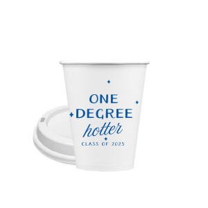 Our personalized Matte Royal Blue Ink 16 oz Paper Hot Cup is good for use in Wedding themed parties and can be customized to complement every last detail of your party.