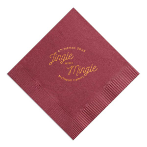 The ever-popular Spruce Cocktail Napkin with Shiny Copper Foil can be customized to complement every last detail of your party.