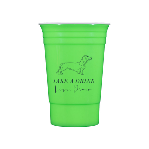 A Dachshund cup will be an adorable addition to your event! If you are a dog lover customize this cup with your name or the name of your furry friend. 
