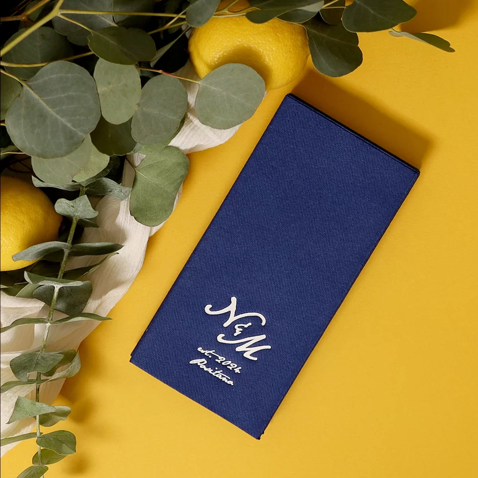 Classic Italian Wedding Bold Initials Napkin