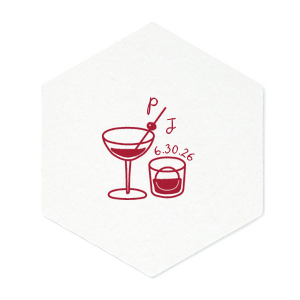 Everyone is unique, so make your party unique with the His & Hers Cocktails Coaster.  The elegant design exemplifies the unique coupling of beverages just like your relationship. Perfect for anniversaries, engagements, wedding or even home entertainment, the customizable design is sure to fit your next special event. 