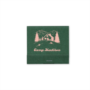 Have a piece of the great outdoors with the Scenic Camp Matchbook. Featuring a hand drawn illustration of a mountain cabin above customizable text, the matchbook is perfect for destination parties or other outdoor themed functions. Choose your color and test today for a fully personalized product!