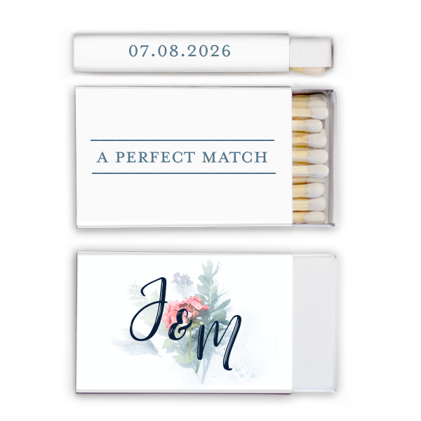 Our custom White Square Custom Photo Matchbox with Matte Stone Blue Ink Digital Print Colors and Matte Navy Ink Digital Print Colors are a must-have for your next event—whatever the celebration!