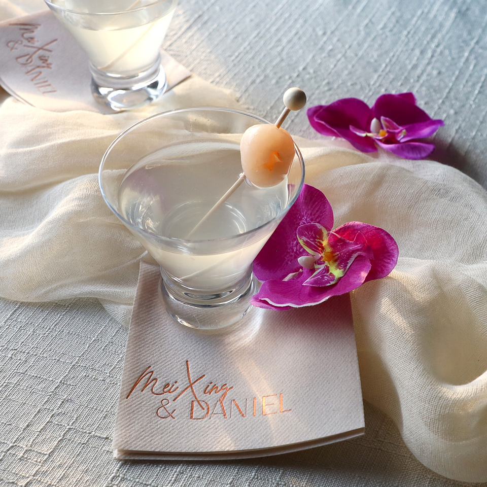 White Lotus Wedding Couples Names Napkin