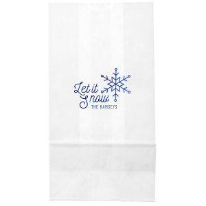 ForYourParty's chic White Goodie Bag with Shiny Lavender Foil Color has a Snowflake graphic and is good for use in Holiday, New Years, Christmas themed parties and can't be beat. Showcase your style in every detail of your party's theme!