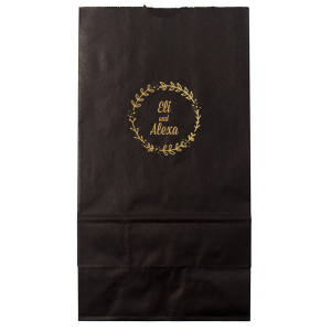 Our custom Satin 18 Kt. Gold Small Cellophane Bag with Satin 18 Kt. Gold Foil has a Leaf Frame graphic and is good for use in Floral themed parties and are a must-have for your next event—whatever the celebration!