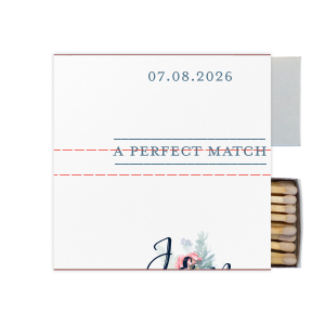 Our custom White Square Custom Photo Matchbox with Matte Stone Blue Ink Digital Print Colors and Matte Navy Ink Digital Print Colors are a must-have for your next event—whatever the celebration!