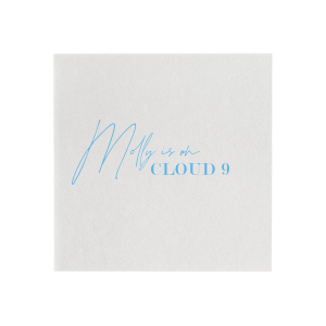 This custom bridal shower napkin is perfect for your dreamy event! Personalize this high quality napkin with the bride to be's name. This personalized party favor will give you shower a sophisticated and memorable touch. 