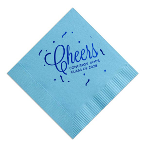 Our custom Teal Cocktail Napkin with Matte White Foil will look fabulous with your unique touch. Your guests will agree!