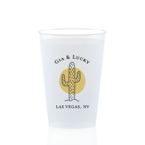 The sun never sets on the fun with the Cactus Sun Cup. The stylish and functional cup is perfect for summer time engagements, weddings, anniversaries and so much more. Customizer the design's text to create a lasting memory for years to come.