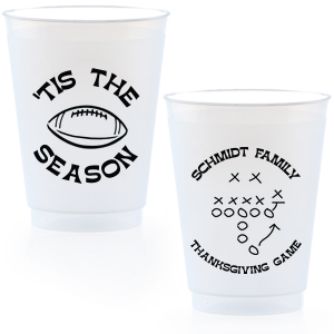 Keep game day stocked with the Football Tis The Season Cup. A must-have for diehard sports fans, easily customizable to match your favorite team. Makes great game day souvenirs for friends and family as well!