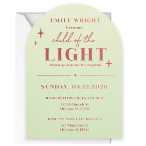 Are you looking for an invite that will match your baptism styled party? Now you have chance to meet this Child Of The Light Baptism Invite designed with attention of details. 