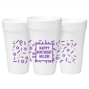 Custom Foam Birthday Cups — When it Rains Paper Co.  Colorful and fun  paper goods, office supplies, and personalized gifts.