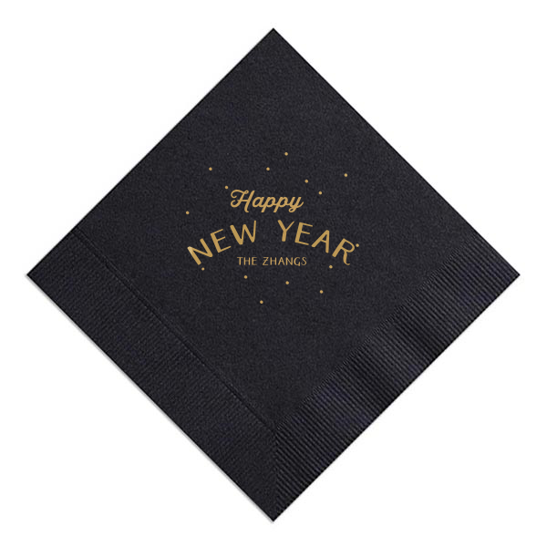 Happy New Year Fireworks Napkin 