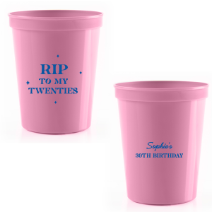 Commemorate a milestone birthday with the New Decade Starburst Cup, personalized with the honoree's name and the dawn of a new era. Featuring "RIP to my twenties" or your custom age farewell, this cup is sprinkled with celebratory stars, perfect for commemorating the next fabulous decade.