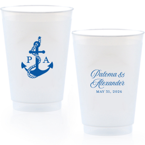 The Sailboat Nautical Nuptial Cup makes a splendid addition to toasting on the coast! Featuring a two-sided design, the anchor graphic makes for great maritime or coastal themed events. Customize the opposing side's text to convey your own heartfelt message! 