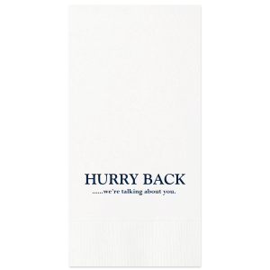 ForYourParty's personalized White Guest Towel with Matte Navy Foil will give your party the personalized touch every host desires.