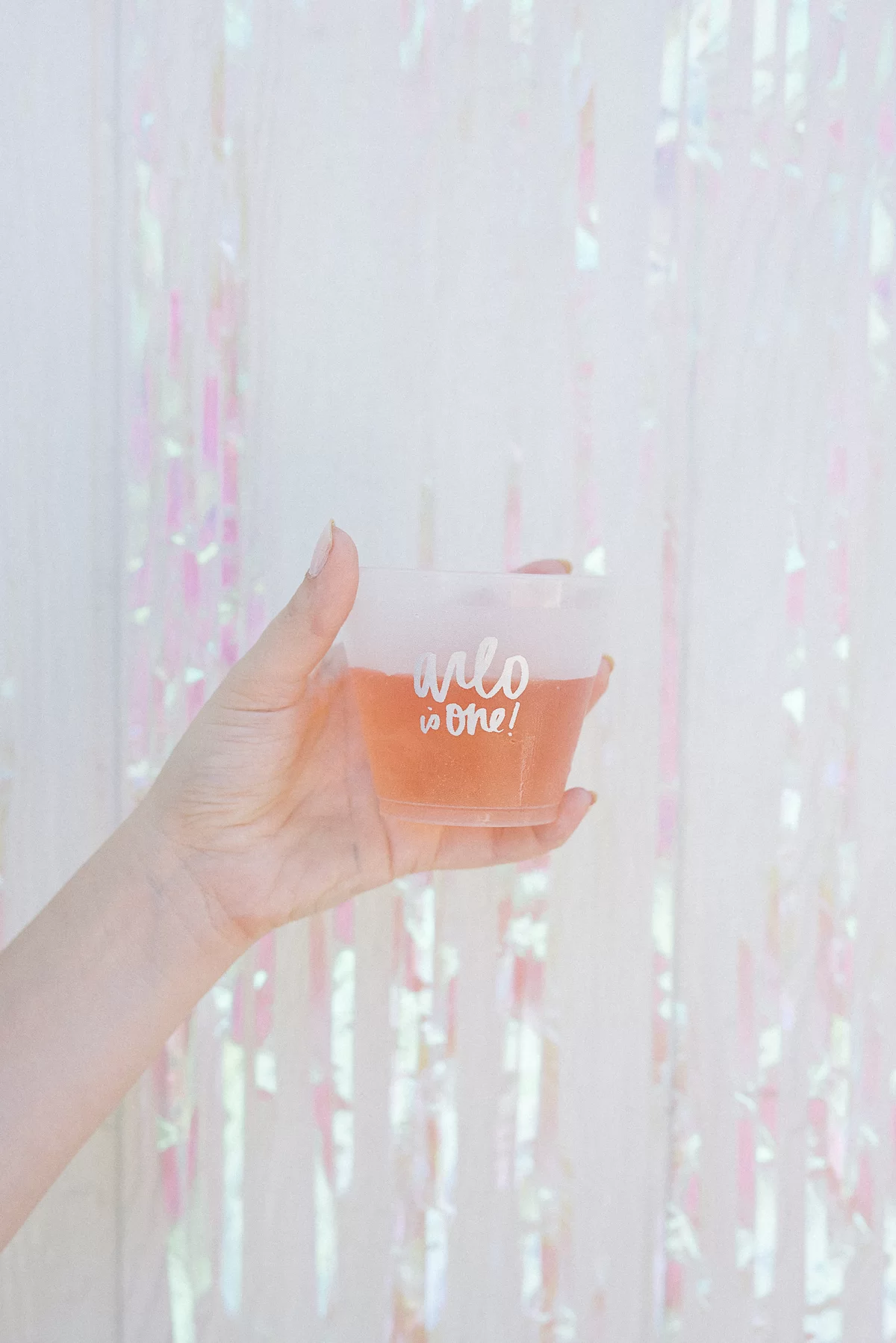 custom designed cups for sky themed first birthday party