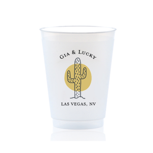 The sun never sets on the fun with the Cactus Sun Cup. The stylish and functional cup is perfect for summer time engagements, weddings, anniversaries and so much more. Customizer the design's text to create a lasting memory for years to come.
