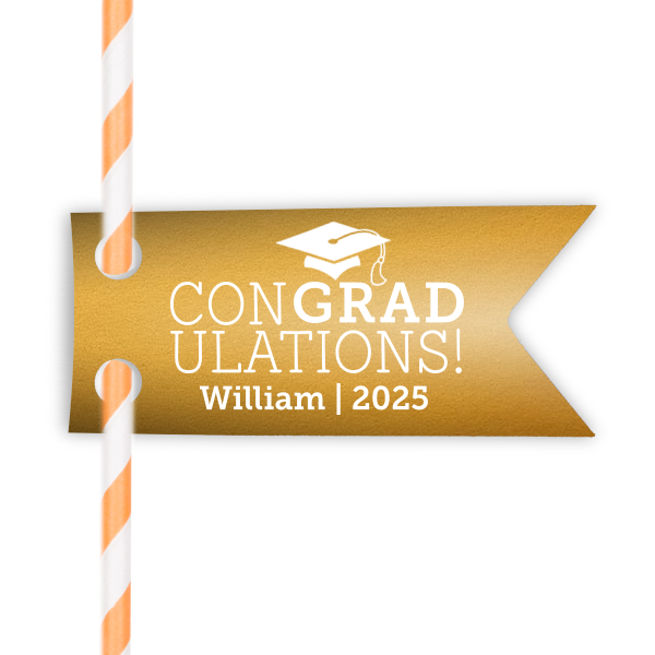 Grad Congratulations Straw Tag