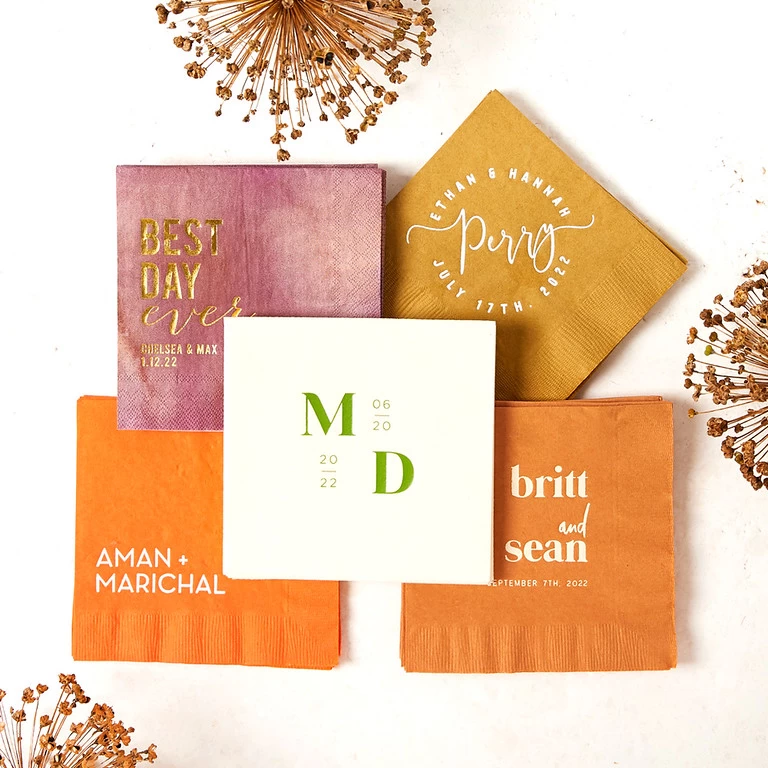 Design fall themed personalized napkins for your fall gatherings