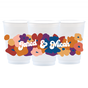 Retro Floral Names Photo Full Color Custom Cup