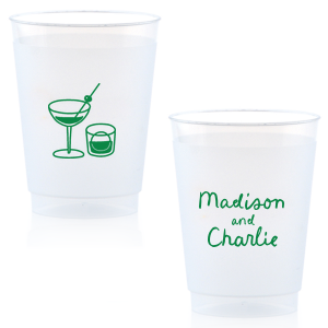 Add a splash of fun with the Cocktail Hour Couples Cup. Featuring text personalized to your name in the screen print ink color of your choice, the popular design is perfect for anniversaries, retirements and engagements!