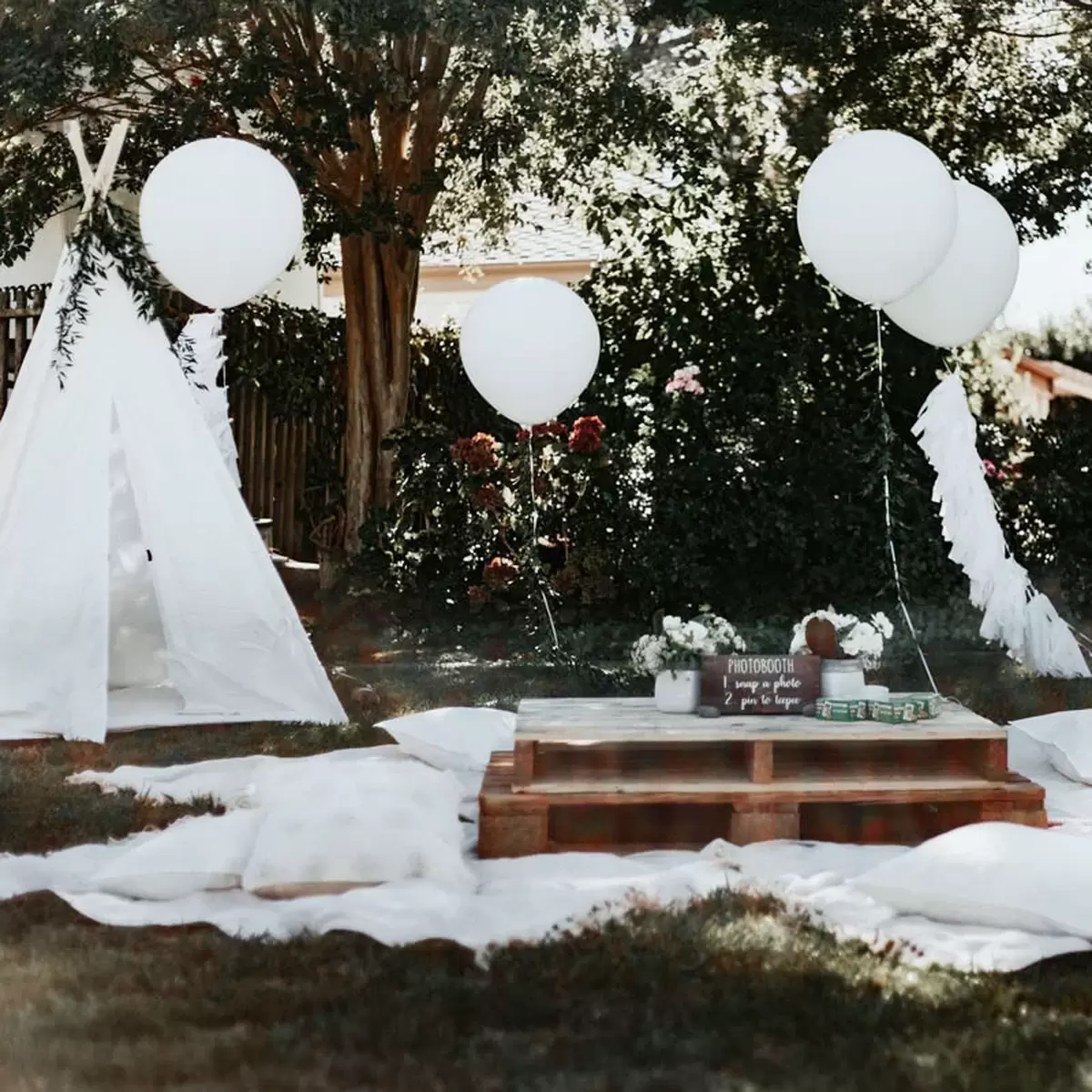 boho themed backyard baby shower ideas