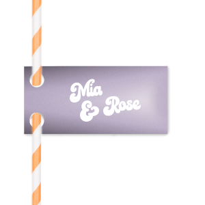 ForYourParty's elegant Poptone Lavender Pennant Straw Tag with Matte White Foil will give your party the personalized touch every host desires.