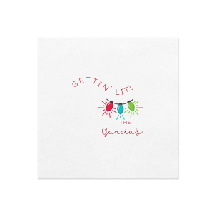 Our personalized White Borderless Custom Photo + Foil Cocktail Napkin with Shiny Convertible Red Foil can be personalized to match your party's exact theme and tempo.