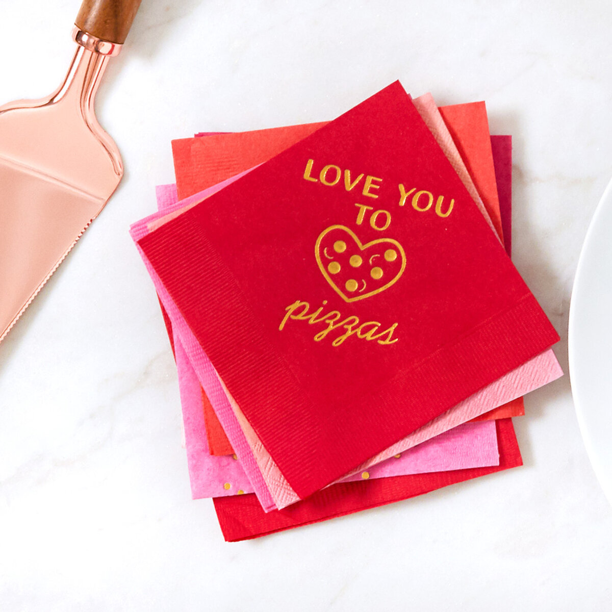 love you to pizzas custom party cocktail napkin