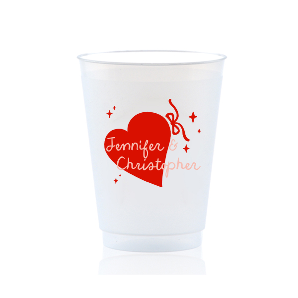 Hand-drawn Heart & Bow Full Color Cup