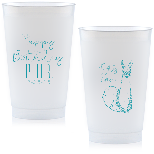 The custom Party Like a Llama Cup is good for use in Animals, Kid Birthday and Birthday themed parties and can be customized to complement every last detail of your party.