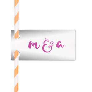 Infuse your toasts with artistry using the Flourished Ampersand Initials Tag. Bold initials connect with an artistically flourished ampersand, bringing a burst of energy to each sip and a stylish twist to your celebration's refreshments.