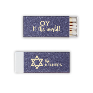 Personalized Natural Royal/Lt. Navy Triangle Matchbox with Shiny Sky Blue Foil Color has a Star 1 graphic and is good for use in Jewish Symbol or Star themed parties and will give your party the personalized touch every host desires.