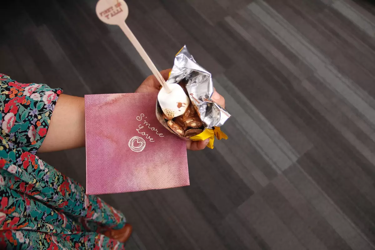 watercolor personalized napkin with a custom drink stirrer