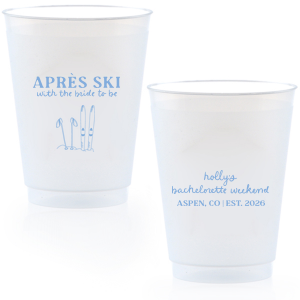 The Bride To Be Après Cup is perfect for destination bachelorette parties! Memorialize your special event with a high quality cup of your style choice printed in the color that best matches your taste. Personalize the text to convey all the important details and any well wishes for honored guests.