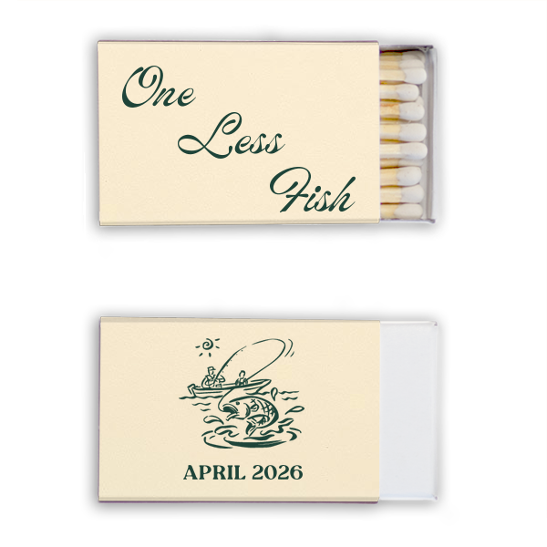 One Less Fish Bachelor Party Matchbook