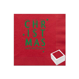 Give a unique present with someone's family name on it. Christmas Text Shadow Napkin Reception Set will be your perfect choice!