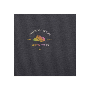 Be prepared for one last ride with the Last Ride Napkin. The customizable design is available in a wide variety of colors and styles to match your party's vibes. Perfect for bridal showers, bachelorette parties or birthdays!