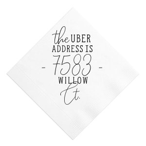 ForYourParty's personalized White Cocktail Napkin with Matte Black Foil can be customized to complement every last detail of your party.